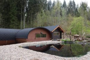 View of Photography Hides from Reflection Pool