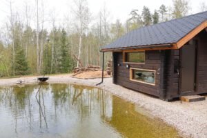 Waterfall Hide at our wildlife photography hide complex in Estonia